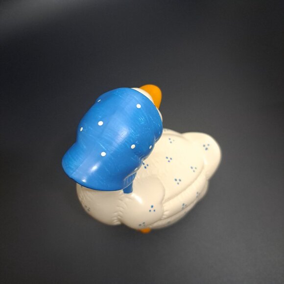 Vintage 1987 Female Duck Figurine With Blue Bonnet & Orange Feet - Picture 11 of 13